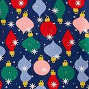 Adult Holiday Long John Pajama Top in Shiny Bright Ornaments - swatch