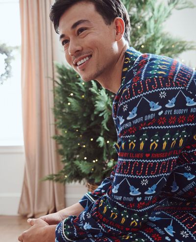 Adult Warner Bros™ Discovery Elf Flannel Pajama Top in Elf Navy - main