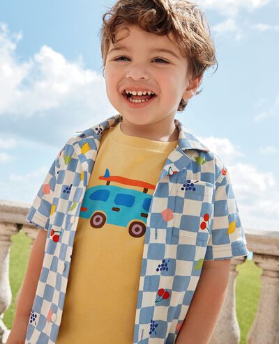 Poplin Button Up Shirt & Shorts Set in Fruit Party - main