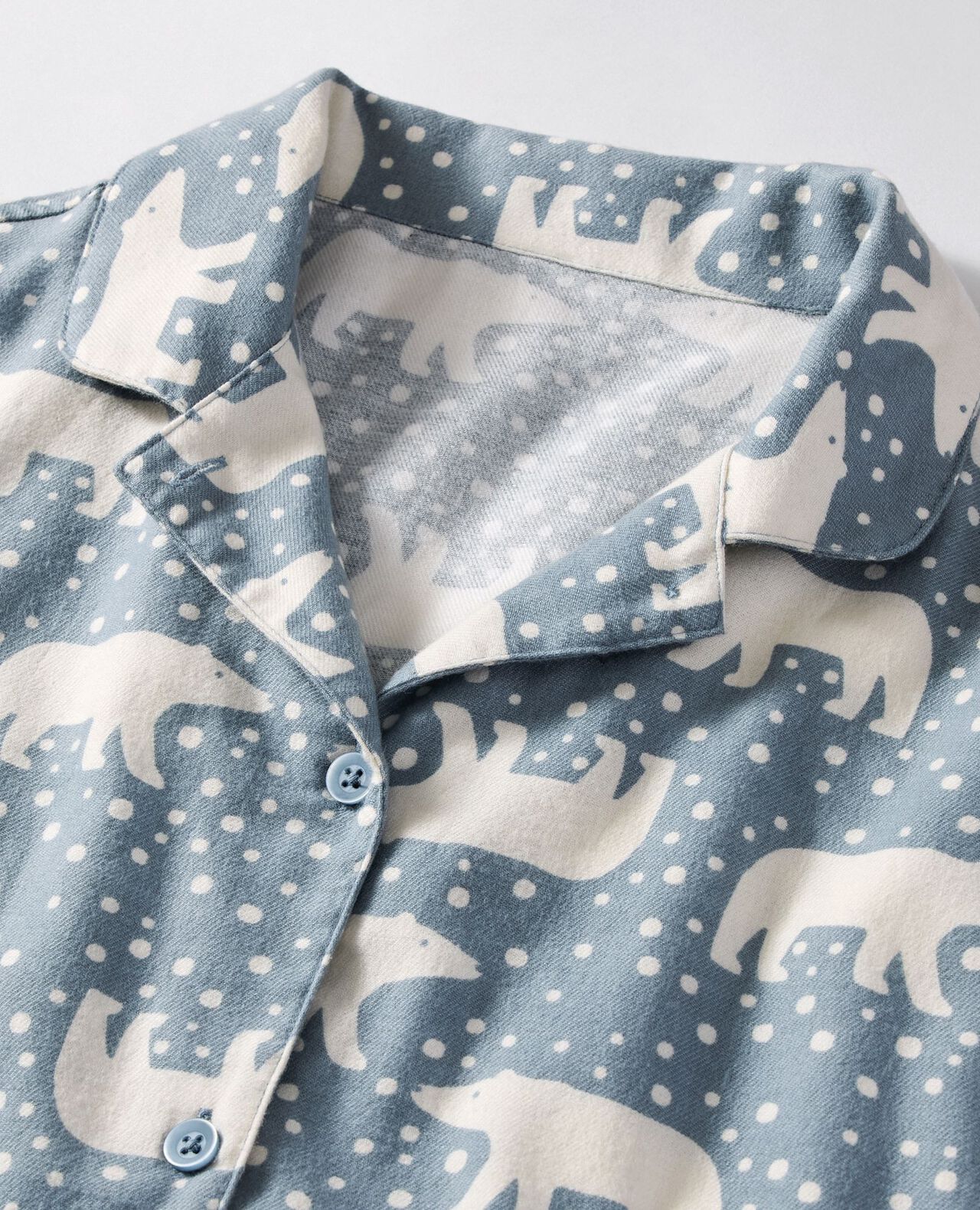 Women's Holiday Flannel Pajama Set in Snowy Polar Bear on North Air - main