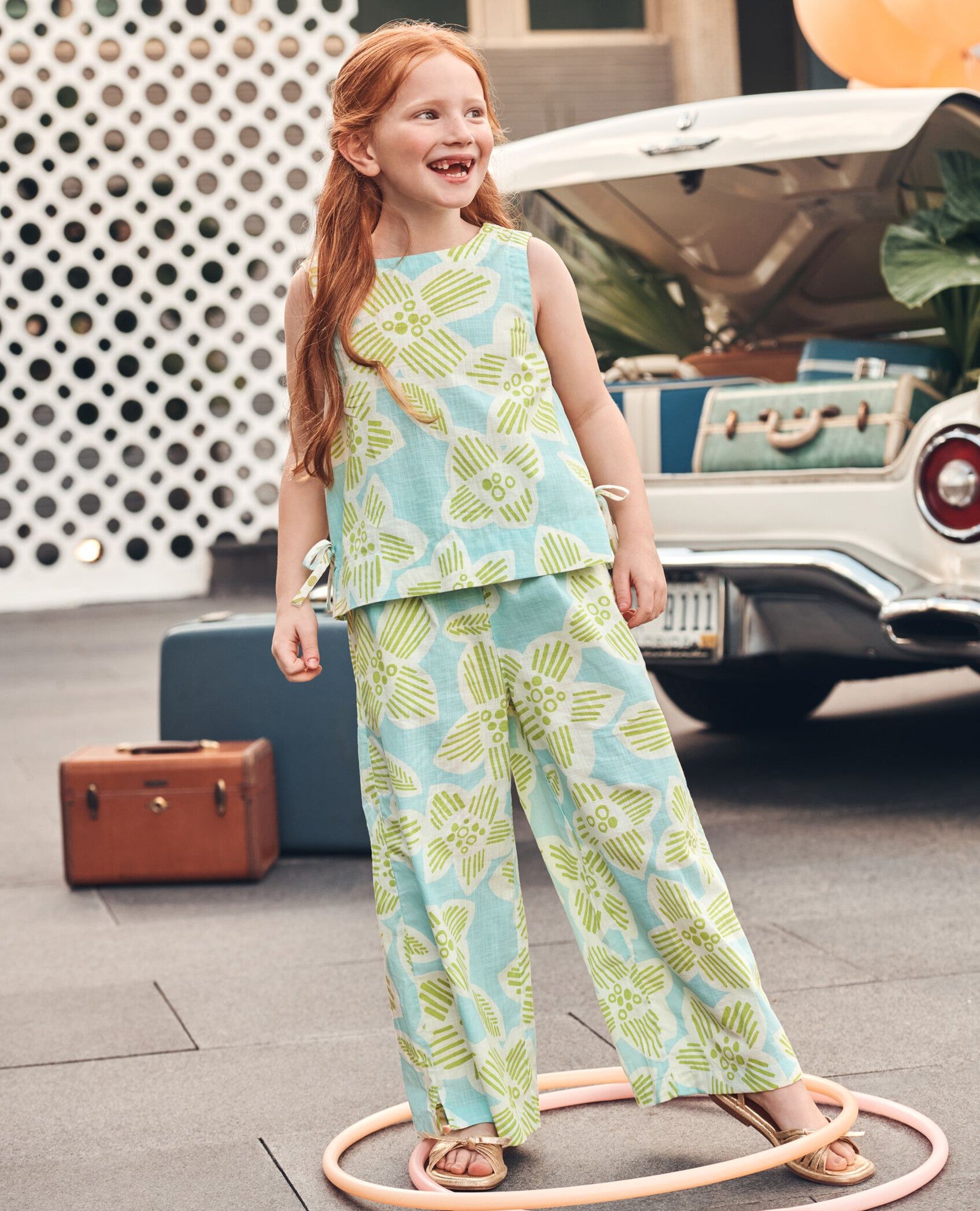 Sleeveless Poplin Top & Wide Leg Pants Set Hanna Andersson