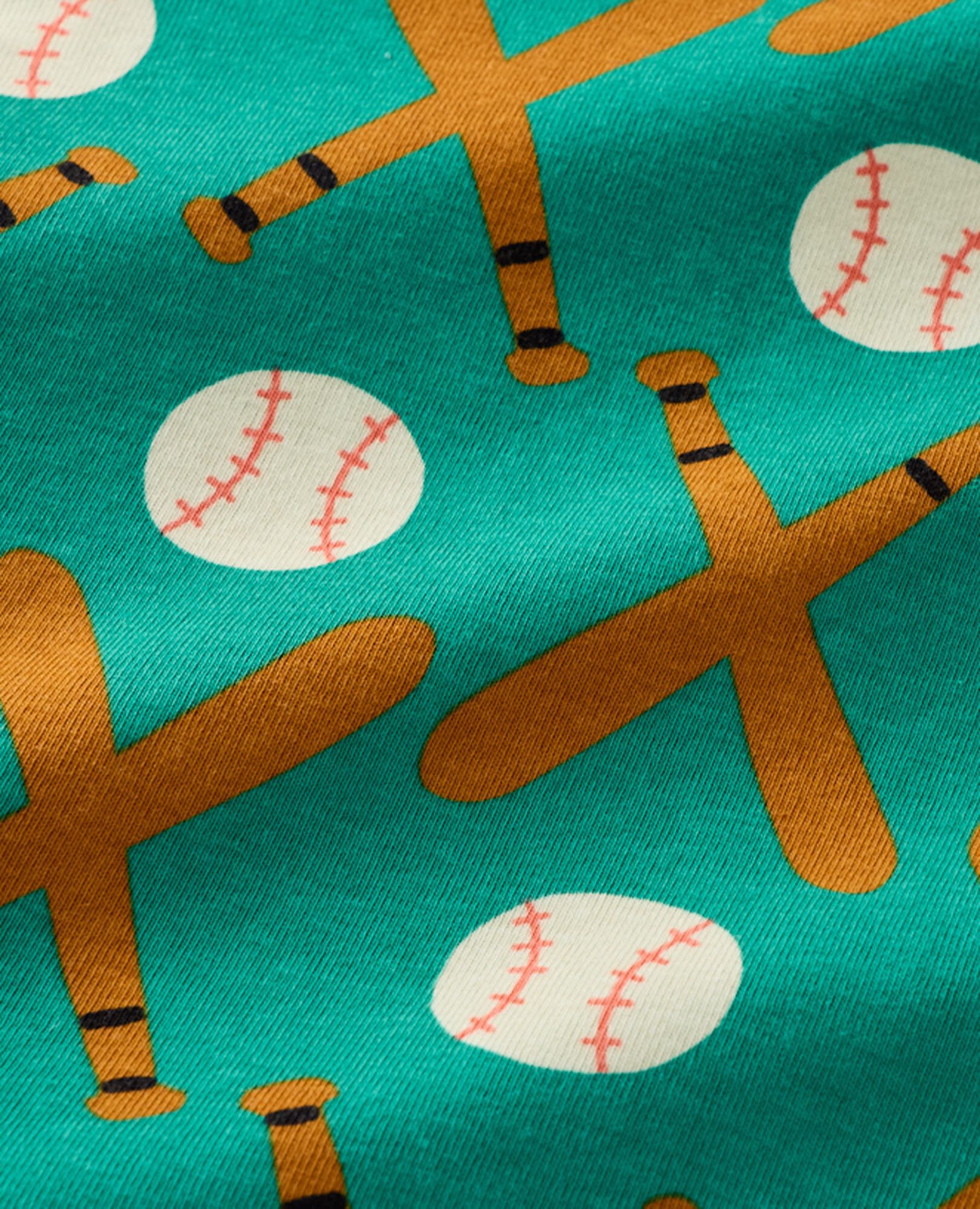 HannaJams™ Pajama Set in Home Run on Green - main