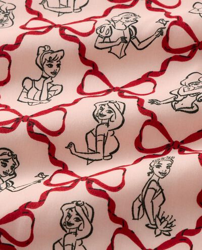 Disney Princess Holiday Long Sleeve Poplin Pajama Set in Princess Bows - Pink - main