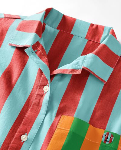 Women's Dusen Dusen Long Sleeve Poplin Pajama Set in Warm Stripe - main