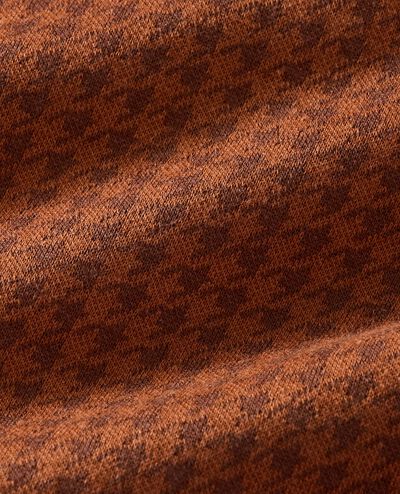 Baby Jacquard Button Up Shirt in Brown Tonal Houndstooth - main