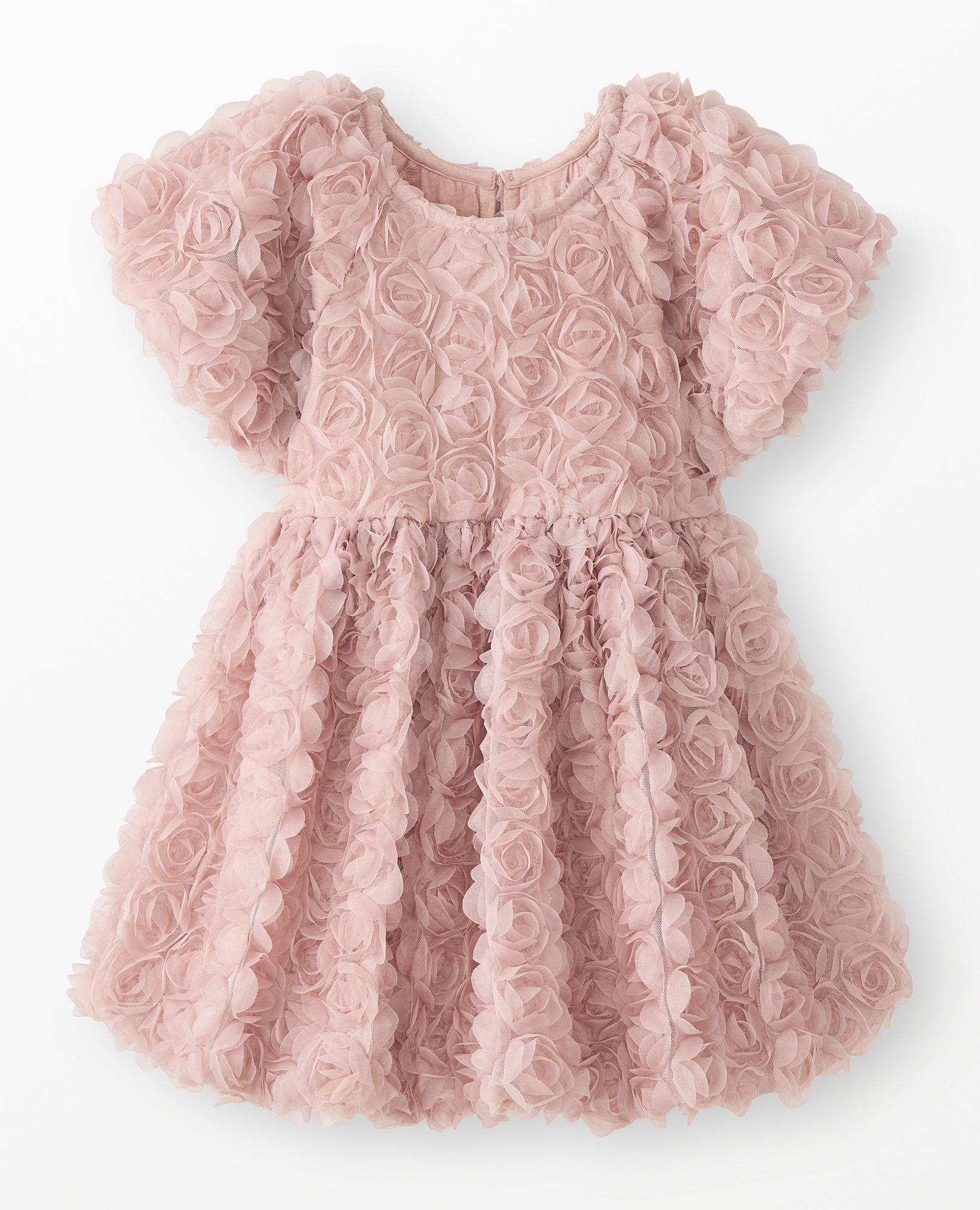 Rosette Tulle Dress in Clay Pink - main