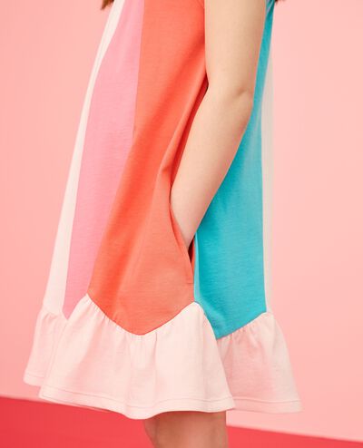 Sleeveless Colorblock Swing Dress with Pockets in Multi Ombre - main