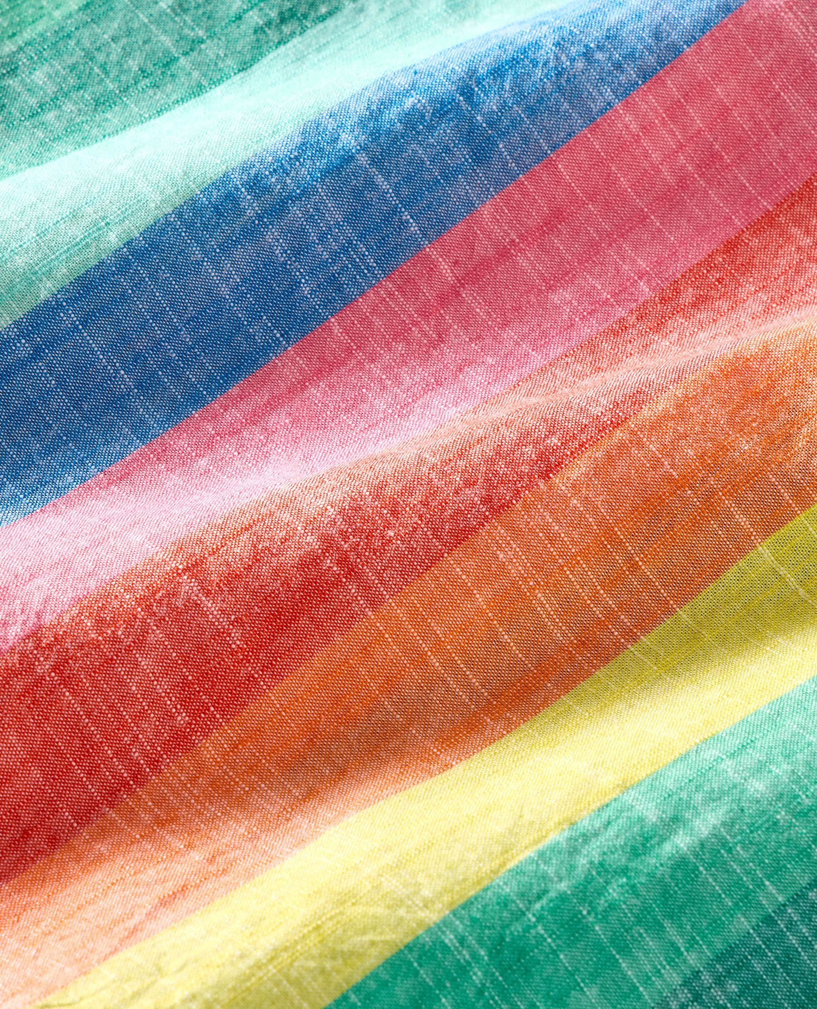 Sleeveless Poplin Midi Dress with Pockets in Bright Rainbow Stripe - main