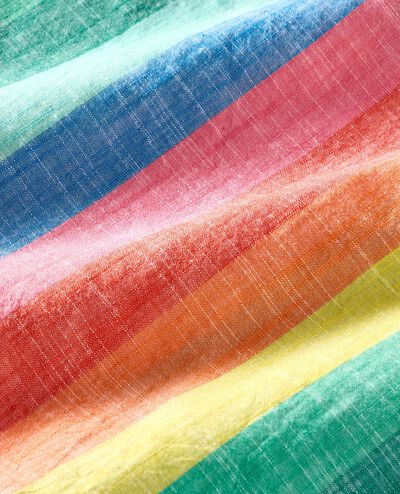 Sleeveless Poplin Midi Dress with Pockets in Bright Rainbow Stripe - main