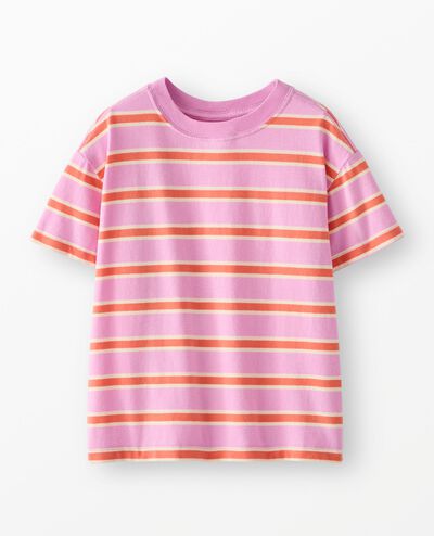 Relaxed Fit Striped T-Shirt in Echinacea/Sun Fire - main
