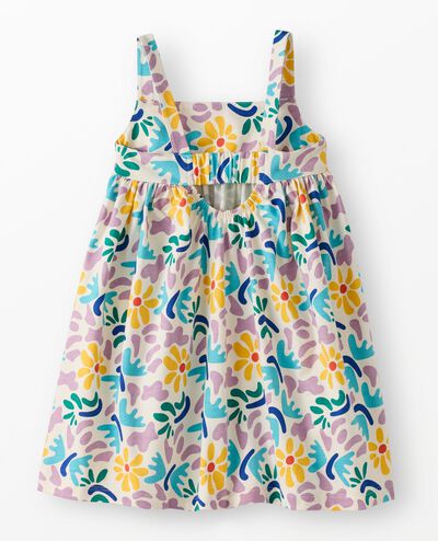 Sleeveless Back Cut Out Dress with Pockets in Blotchy Floral on Ecru - main