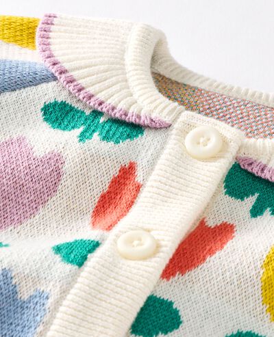 Baby Cardigan Sweater & Bloomers Set in Rainbow Tulips - main