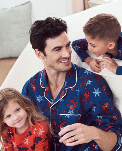 Adult Marvel Spider-Man Holiday Flannel Pajama Top in Spider-Man on Deep Blue Sea - main