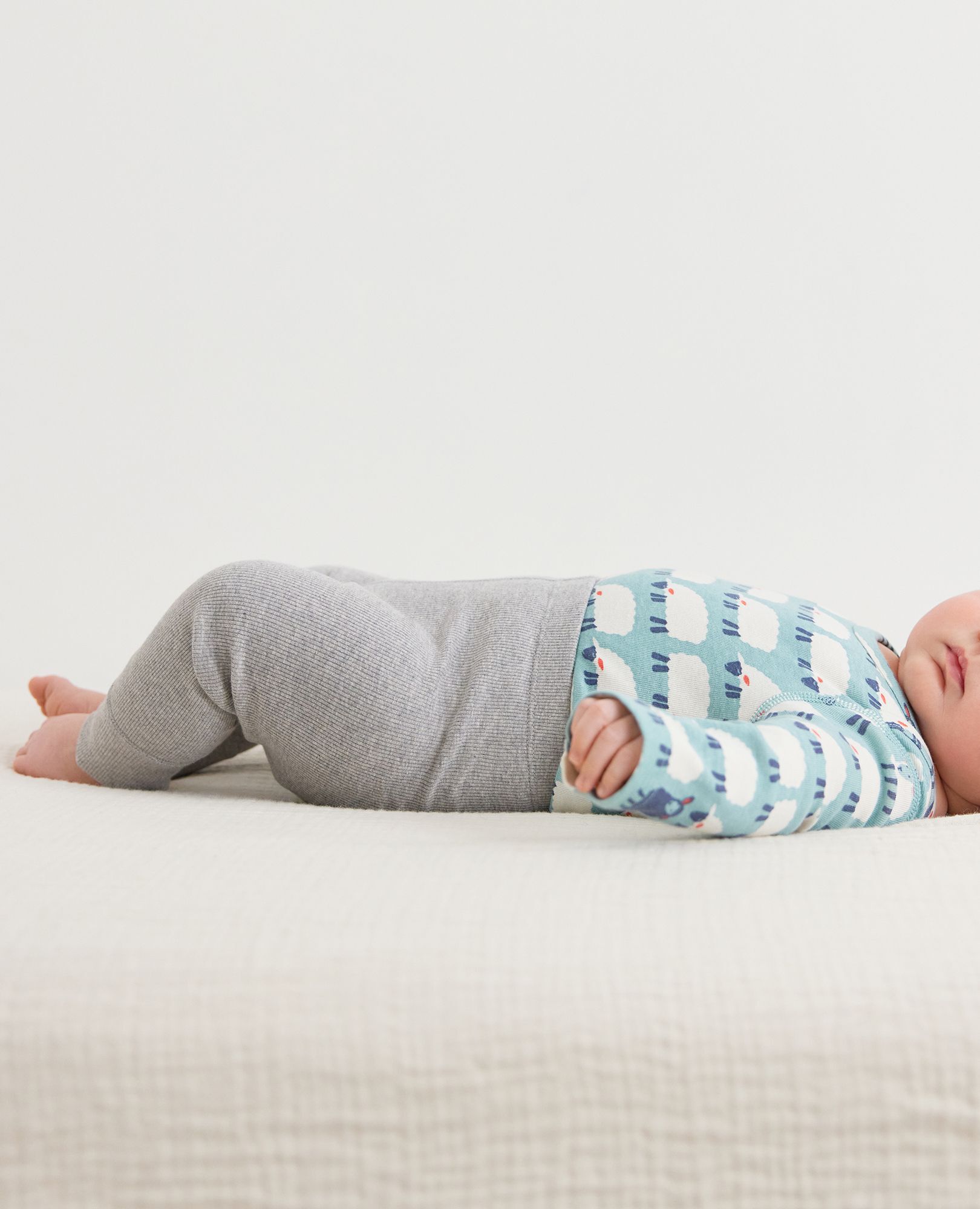 Baby Ribbed Leggings in Heather Grey - main