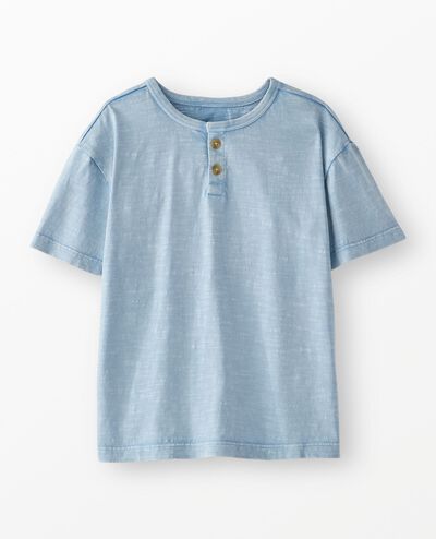 Relaxed Fit Henley T-Shirt in Forever Blue - main