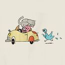 Elephant & Piggie Relaxed Fit Graphic T-Shirt in Hidden Pigeon - Cars - swatch