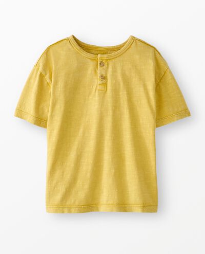 Relaxed Fit Henley T-Shirt in Sulfur Yellow - main