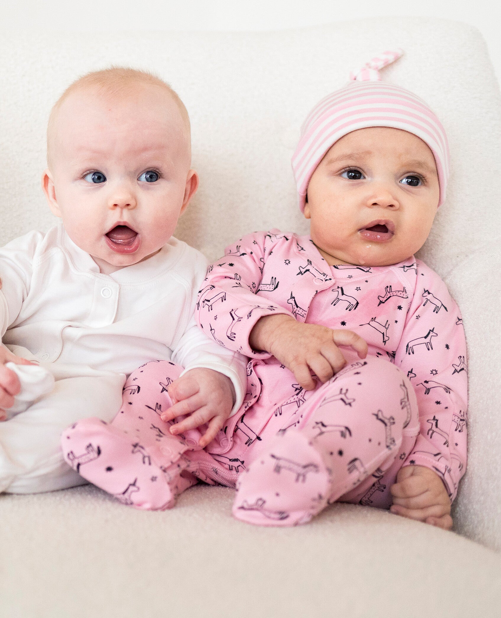 Little Sleepers With Feet In Organic Pima Cotton