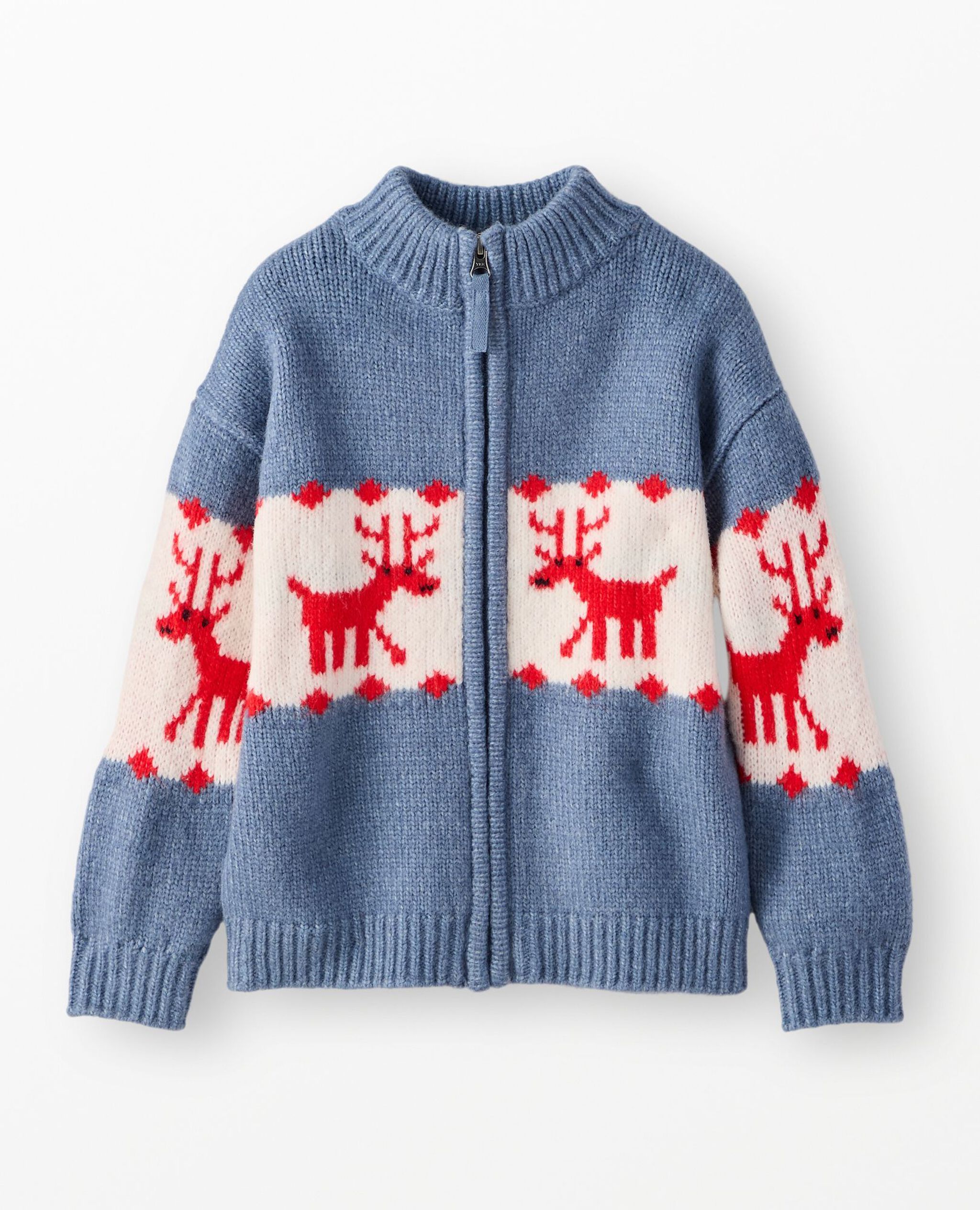 Holiday Dear Deer Cardigan in Dear Deer on Blue - main