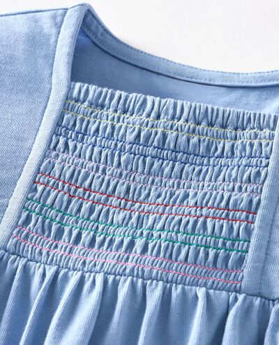 Baby Dolman Sleeve Smocked Dress & Bloomers Set in Forever Blue - main