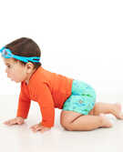 Baby Rash Guard & Knit Swim Shorts Set in Out Of The Blue - main