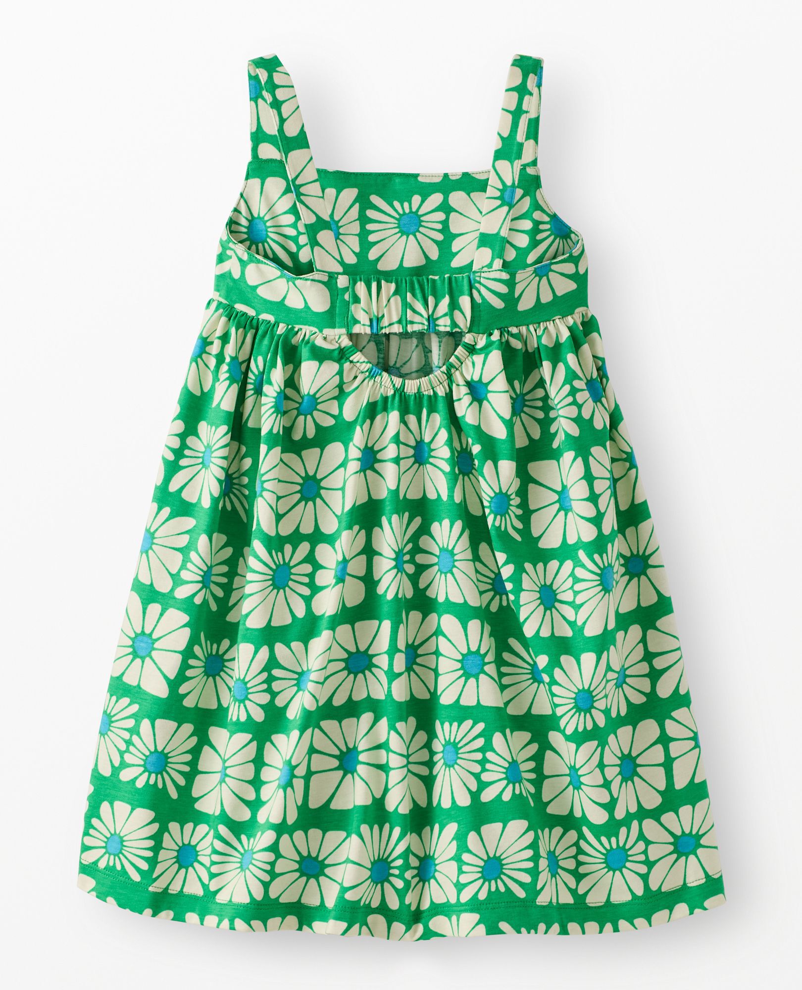 Sleeveless Back Cut Out Dress with Pockets in Funky Floral on Island Green - main