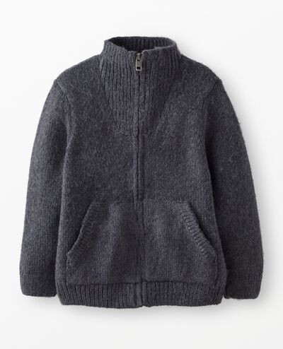 Heathered Zip Up Sweater in Granite Grey - main