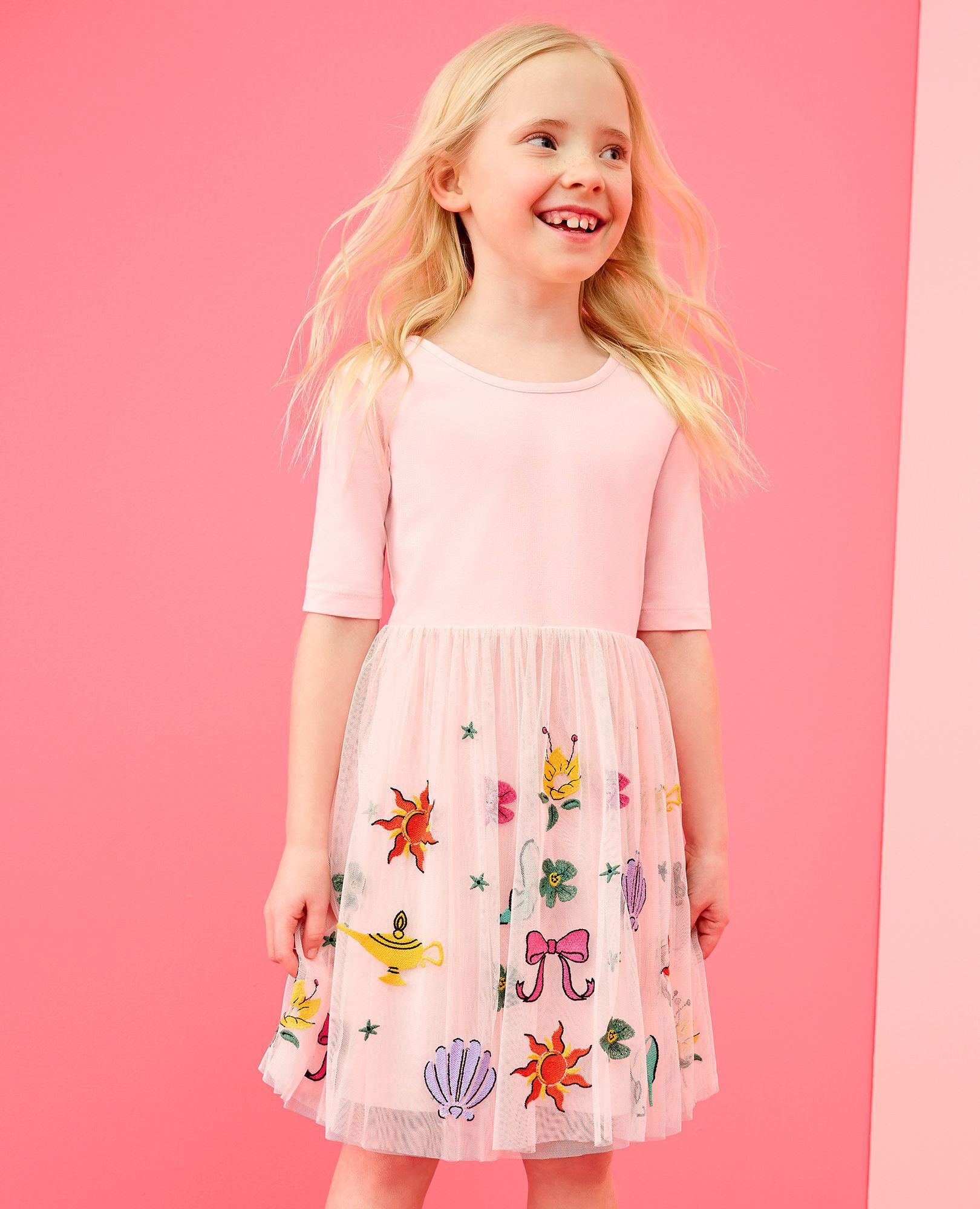 Disney Princess Tulle Dress in Princess Multi Pink - main