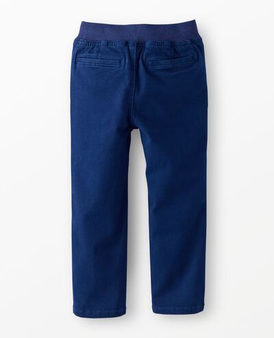Slim Fit Twill Pull-On Pants in Navy Blue - main