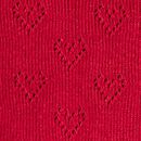 Long Sleeve Pointelle Heart Turtleneck Top in Rich Red - swatch