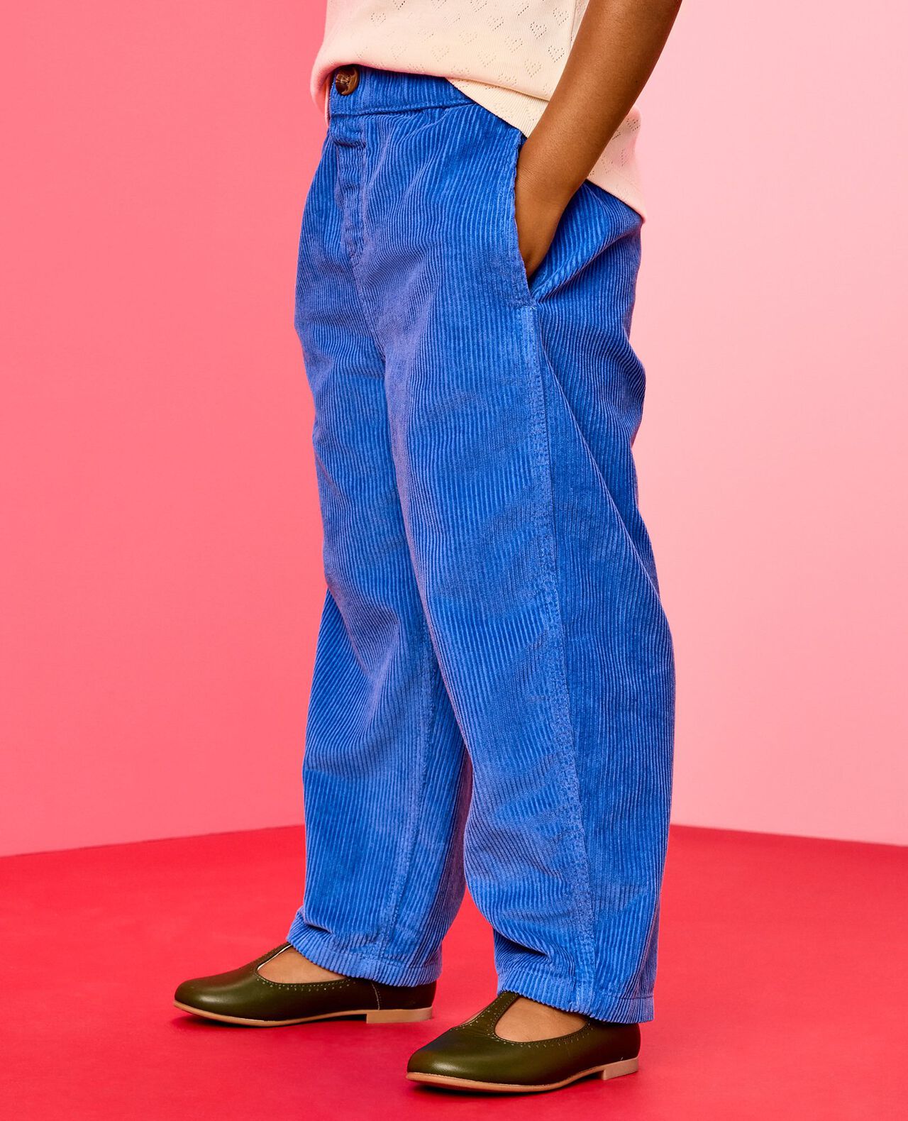Corduroy Pull-On Barrel Pants in Bakery Blue - main