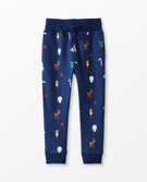 Print Sweatpants In French Terry in Navy Blue - main