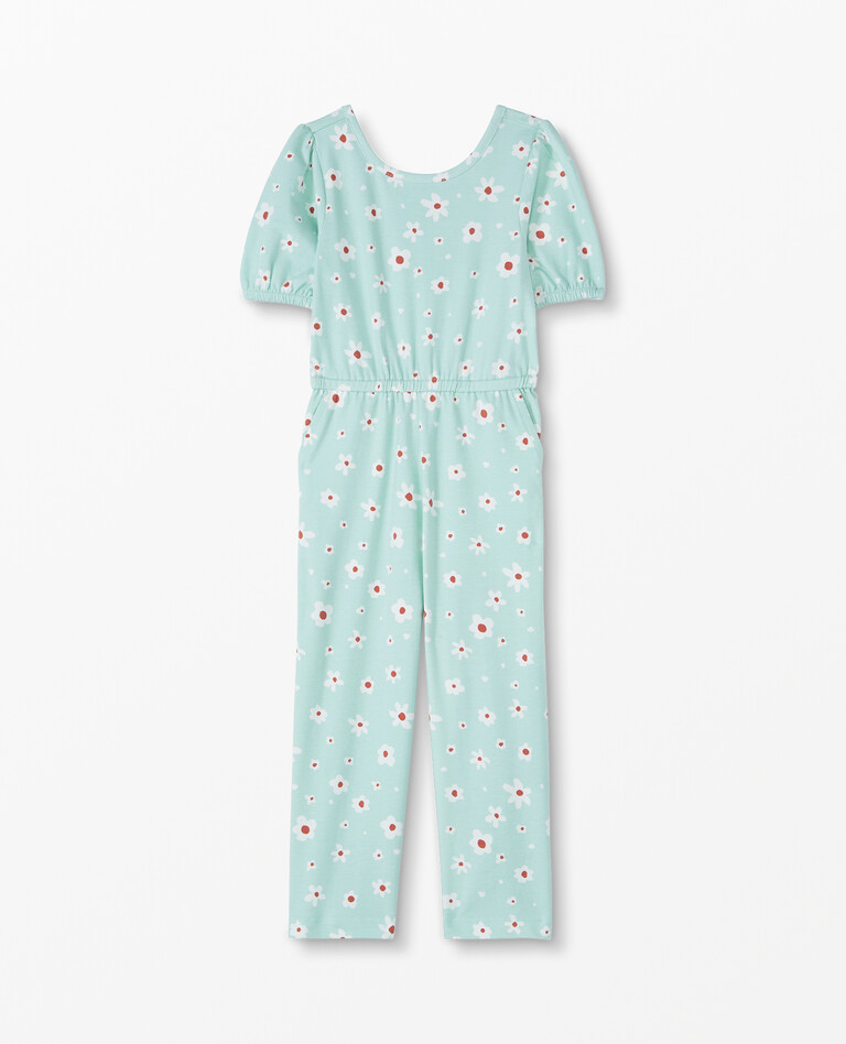 Print Knit Jumpsuit In Cotton Jersey in Wave - main