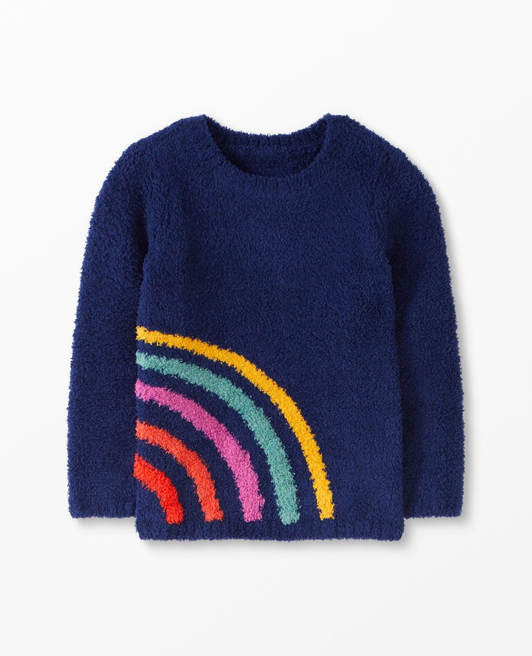 Marshmallow Sweater in Geo Rainbow on Navy - main