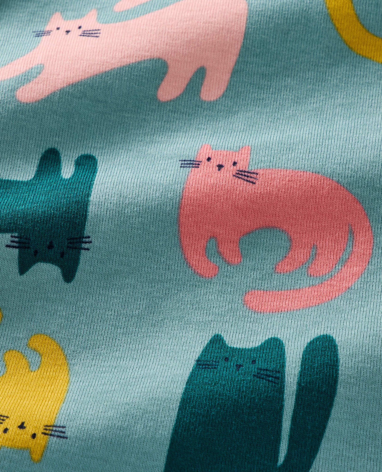HannaJams™ Pajama Set in Playful Cats on Cameo Blue - main