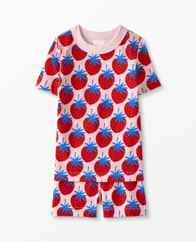 Short John Pajamas In Organic Cotton in Super Strawberries - main