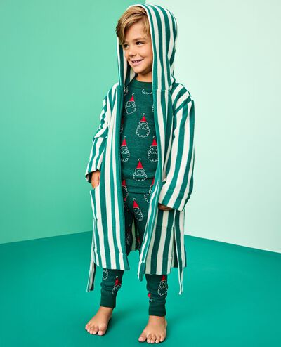 Holiday Fleece Robe in Fir Tree/Ecru - main