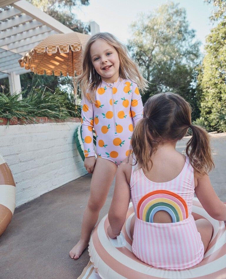 One-Piece Rainbow Back Swimsuit in Pink Lilac/Hanna White - main