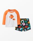 Baby Rashguard & Trunks Set in Ocean Friends on Black - main