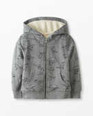 Rainbow Sherpa Lined Hoodie in Dino Outlines - main