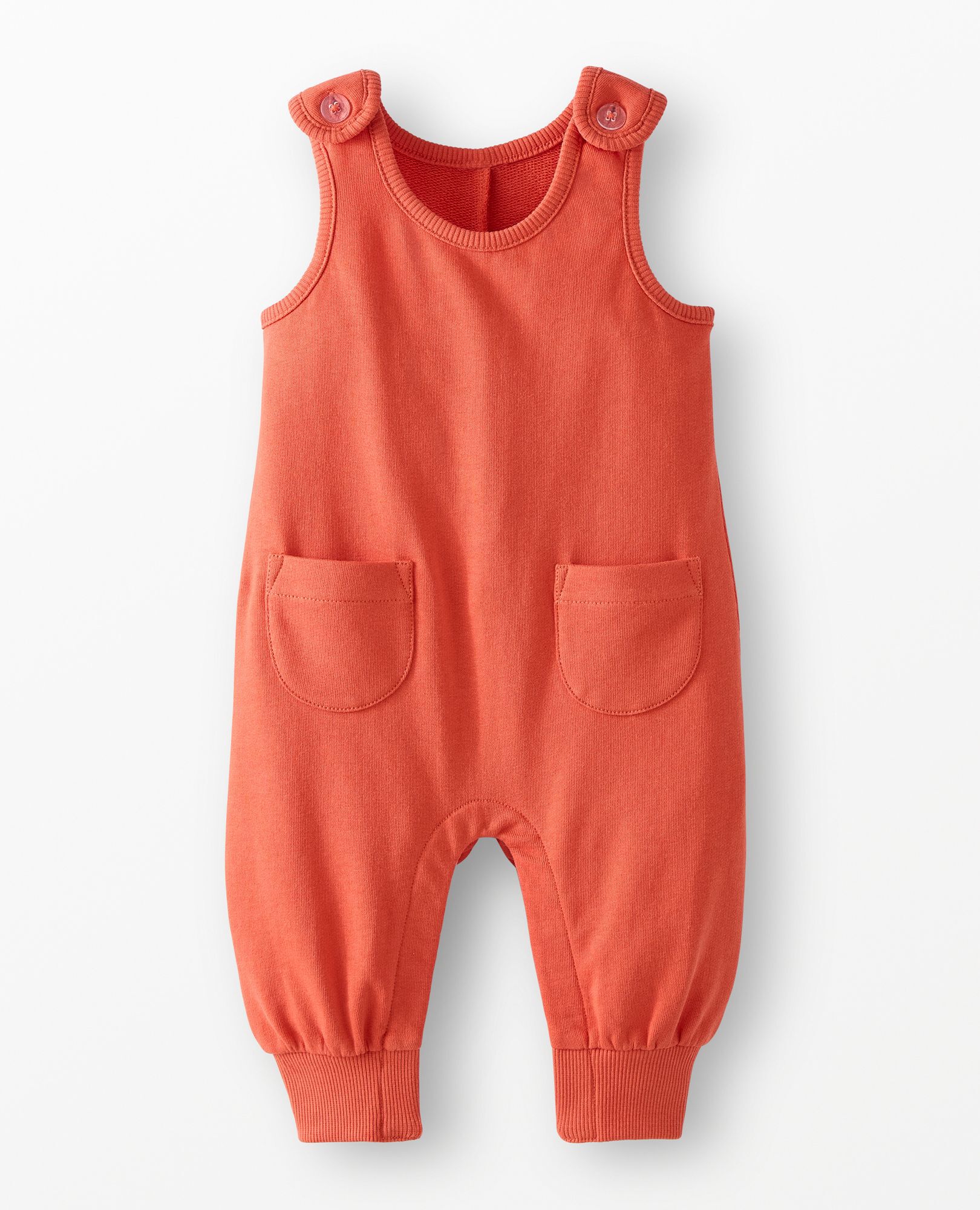 Baby French Terry Overalls in Sun Fire - main