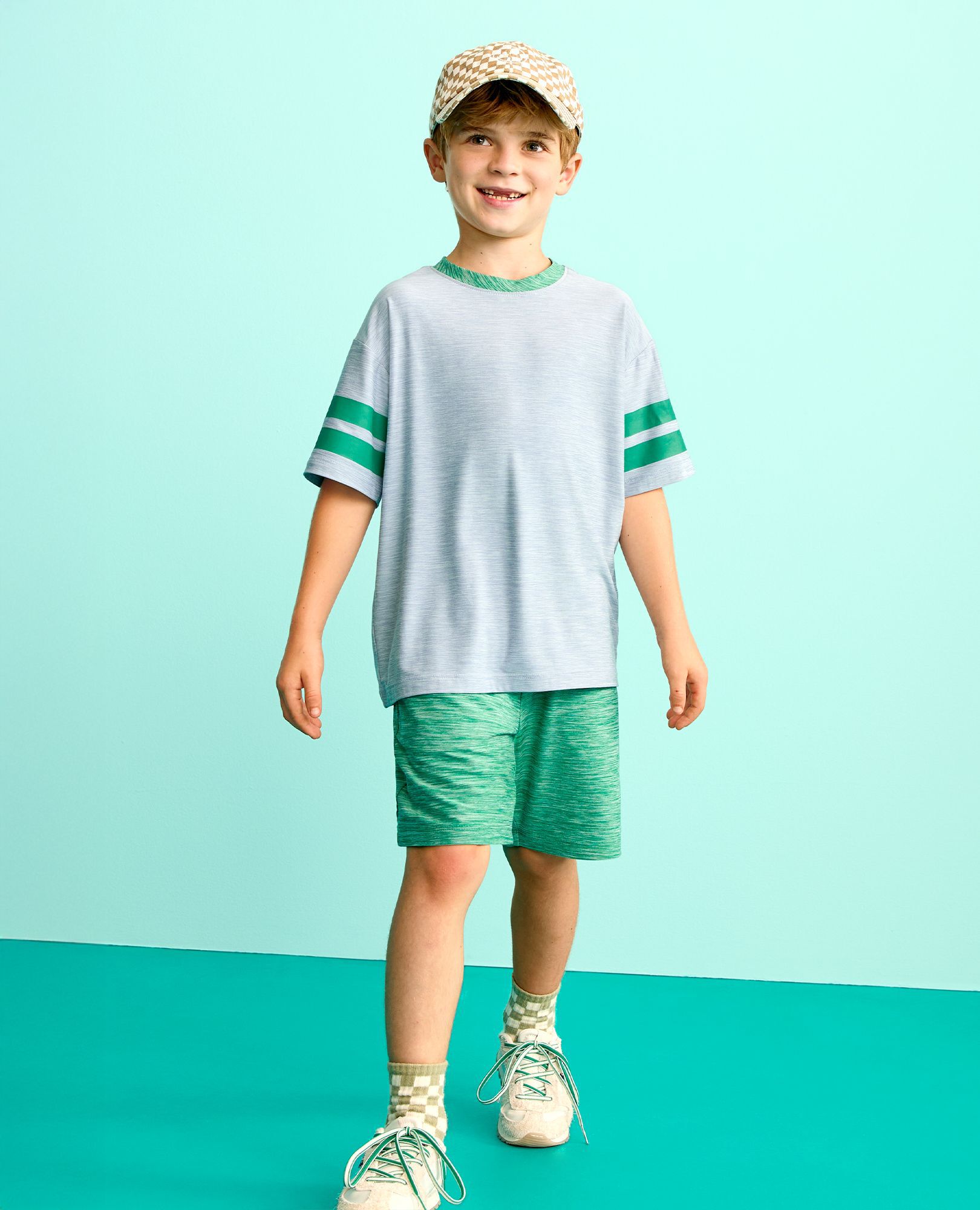 Active UV T-Shirt & Shorts Set in Forever Blue/Green - main