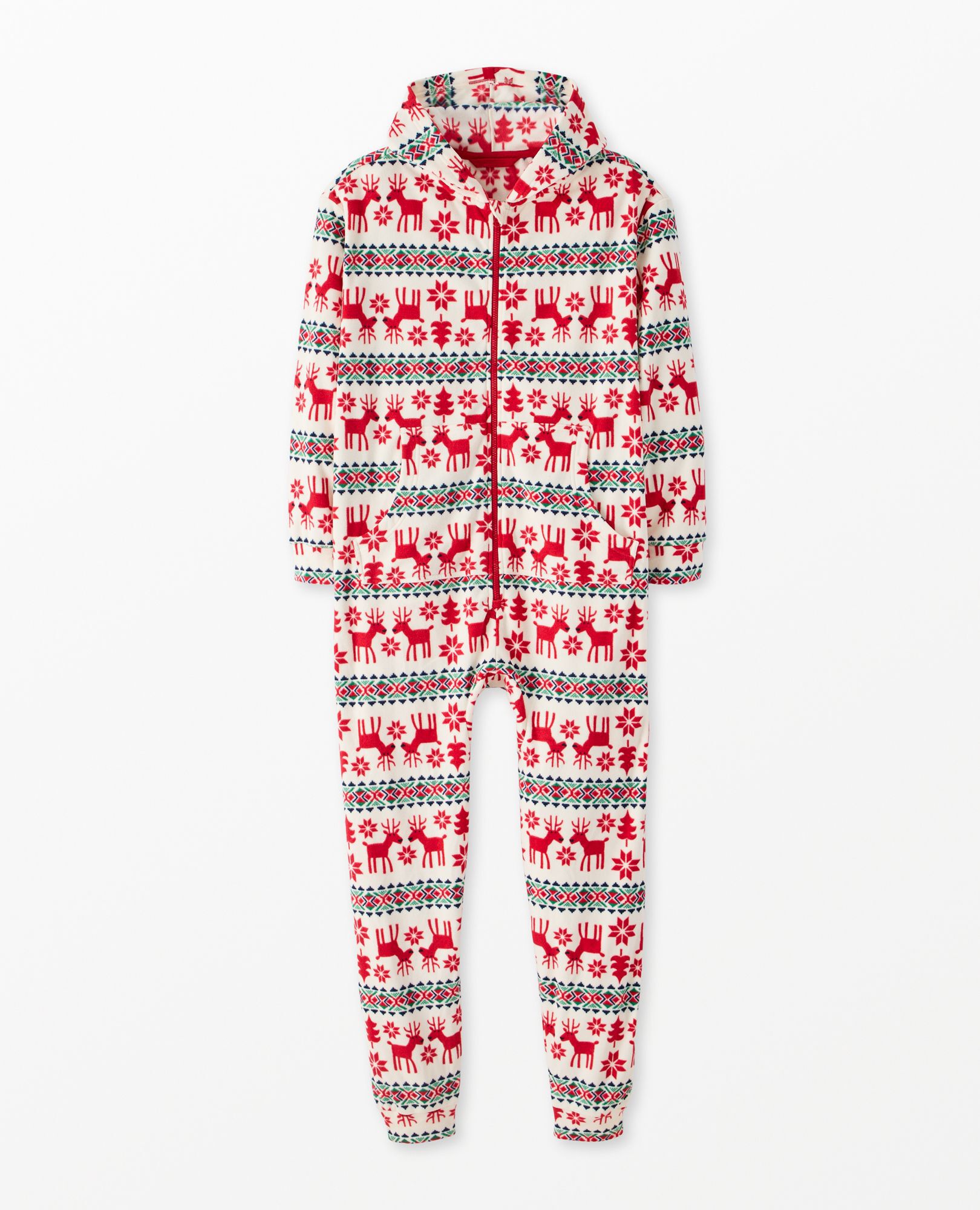 Adult Holiday Fleece Hooded Jumpsuit