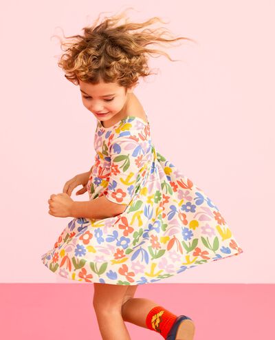 Skater Dress with Pockets in Picking Flowers - main