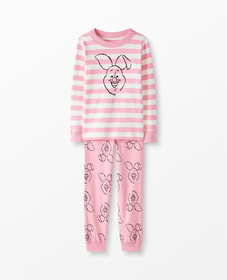 Disney Winnie The Pooh Long John Pajama Set in Rose Pink - main