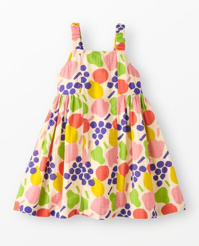 Sleeveless Muslin Dress with Pockets in Fresh Fruit - main