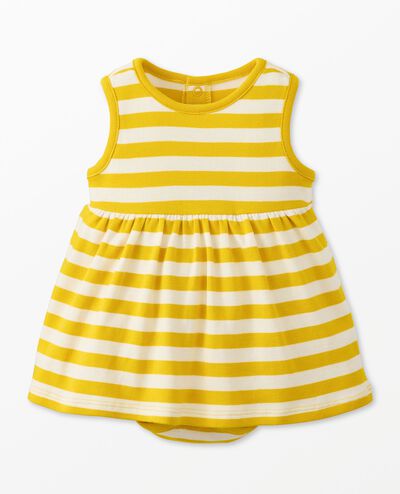 Baby Sleeveless Skirted Bodysuit in Ecru/Sulfur Yellow - main