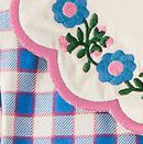 Long Sleeve Collared Skater Dress with Pockets in Blue Gingham - swatch