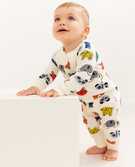 Baby Zip Sleeper In Organic Cotton in Cuddly Critters - main