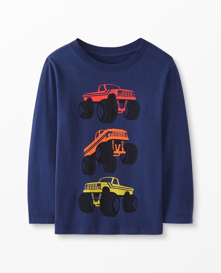 Long Sleeve Transportation Tee In Cotton Jersey